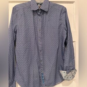Robert Graham Blue Geometric Button Down Shirt